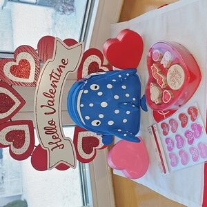 Blue Polka Dot Shark Kids Backpack w/ Wood Stamp Set & Stickers